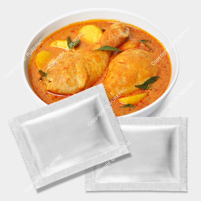 chicken curry packed by laminated aluminium foil retort roll