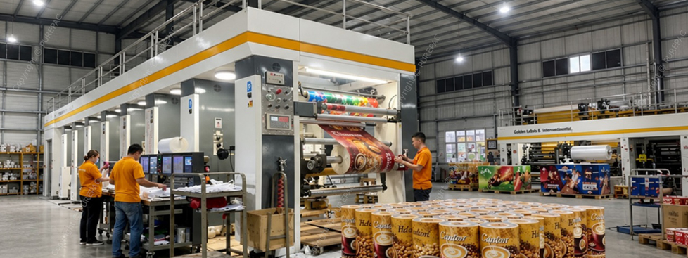 high-volume plastic packaging printed by the rotogravure printing facility