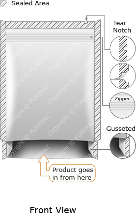 quad seal + zipper - front view