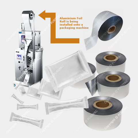 ready-stock for laminated aluminium foil film roll