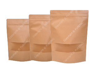 stand pouch zipper window kraft paper