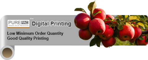 low-volume plastic packaging printed by the digital printing facility